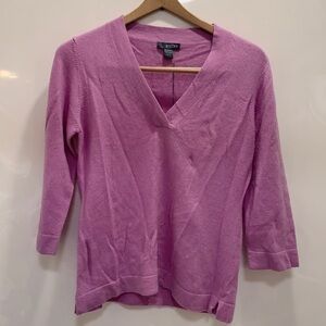 Lavender Cashmere Vneck Sweater